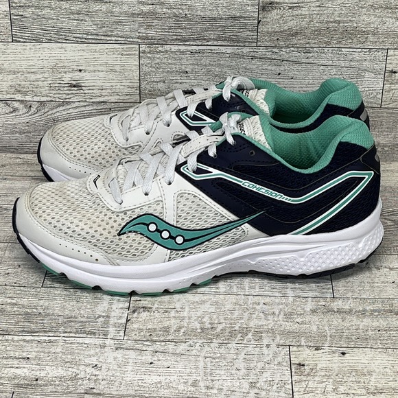 Saucony Cohesion 11 White Blue Green Running Shoes S10420-1 Women Size 7.5 - Picture 5 of 10
